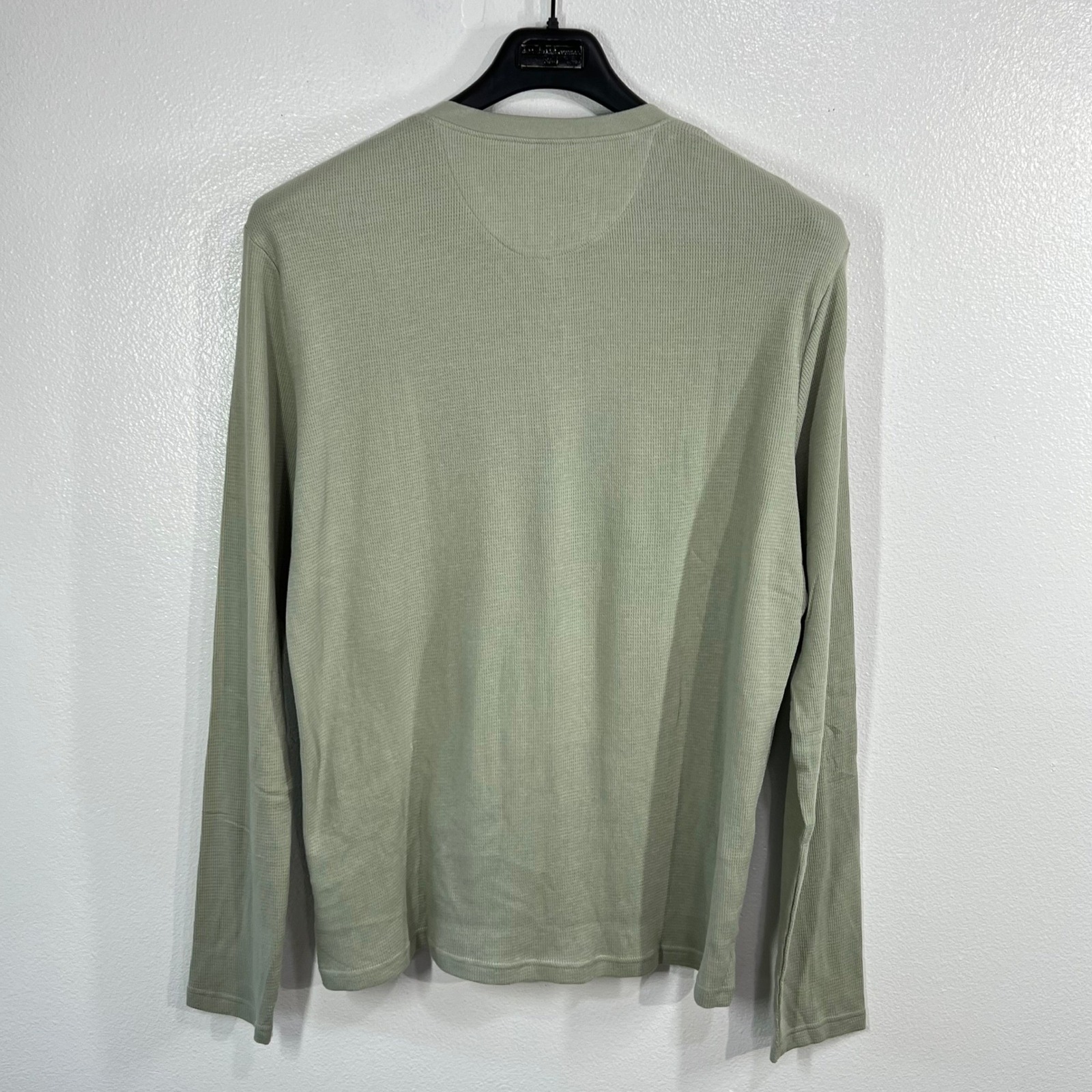 Honest Baby Clothing Men's M Sage Green Waffle Knit Henley Shirt Organic Cotton — image 2 of 8